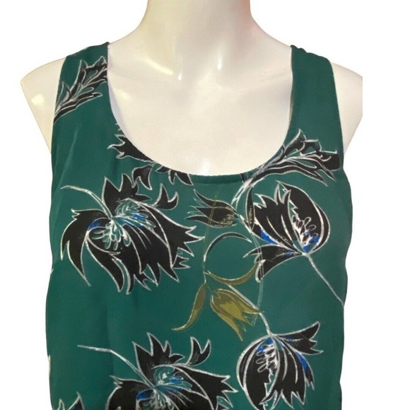 Cabi Zoe Falling Flowers Sleeveless Floral Blouse Green Size M - Picture 4 of 7